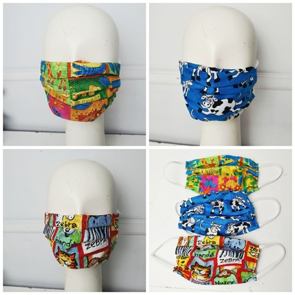 Gaviota | Accessories | Handmade 3 Cotton Animal Print Adult Face Mask ...